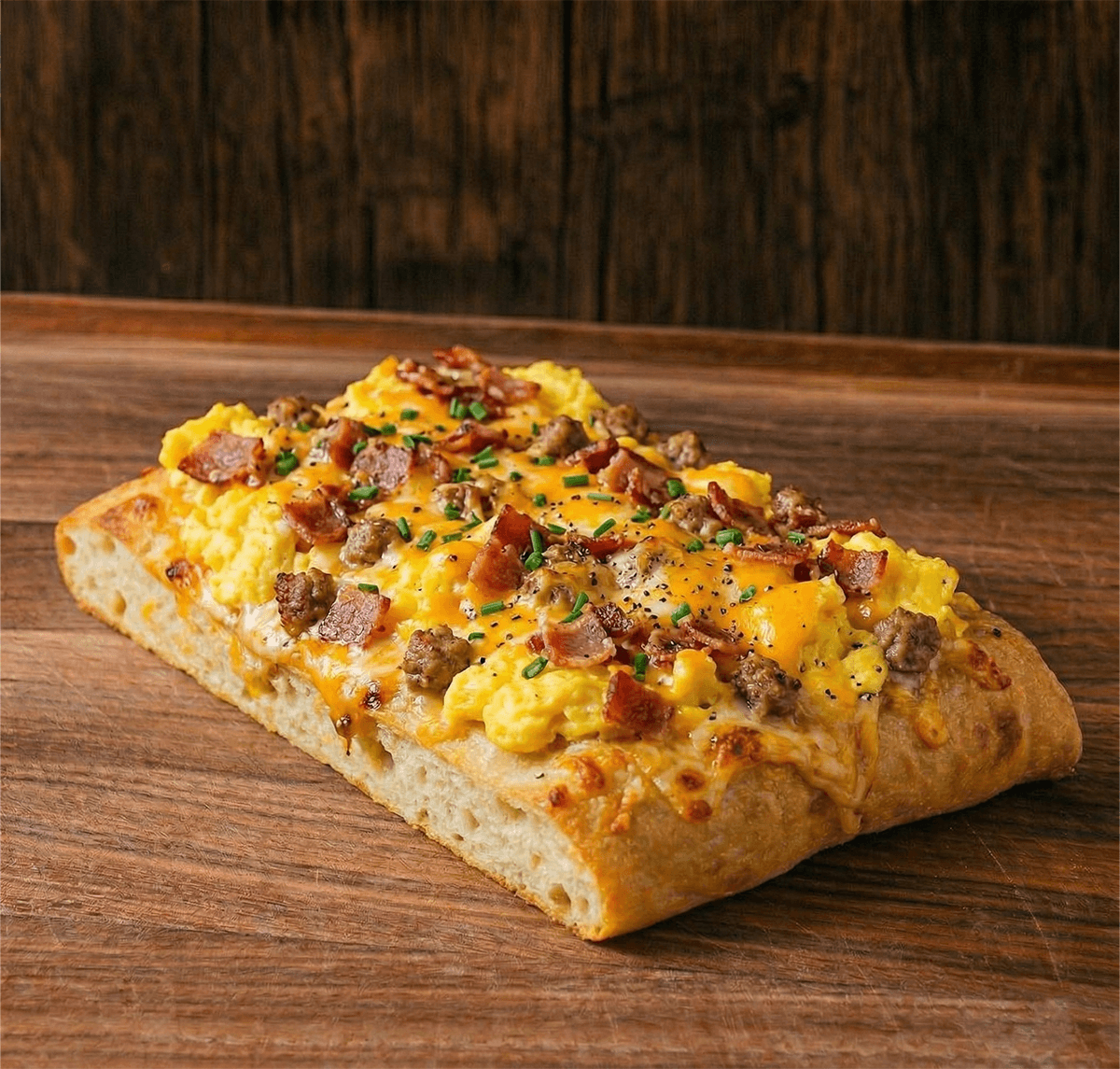 Turkey Sausage & Bacon Breakfast Flatbread