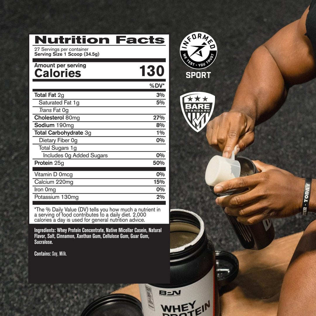 Protein Powder Nutritional Label
